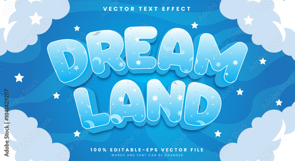 Dream Land cute fantasy Style 3d editable text effect Template Dream Land cute fantasy Style 3d editable text effect Template