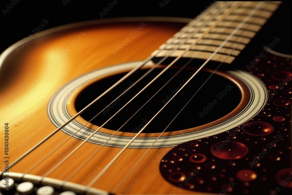 A Stunning and Beautiful Acoustic Guitar CloseUp Featuring Intricate and Stunning Details A Stunning and Beautiful Acoustic Guitar CloseUp Featuring Intricate and Stunning Details