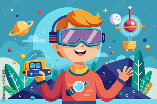 Exploring virtual reality in a colorful futuristic space adventure for kids' design