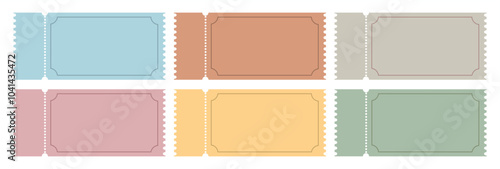 Vintage ticket templates with blank space for text isolated on transparent background