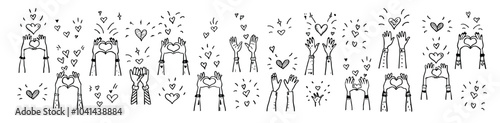 hands making heart shapes with fingers, friendship support compassion care