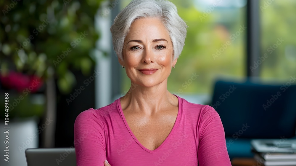Mature and Fit Female Doing Leg Stretches in Yoga Attire While Serene Expression with Laptop Showing Digital Fitness Content on the Floor Mature and Fit Female Doing Leg Stretches in Yoga Attire While Serene Expression with Laptop Showing Digital Fitness Content on the Floor