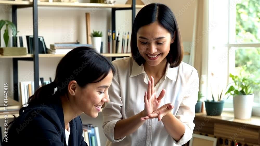 Businesswomen Collaborating in Modern Office Businesswomen Collaborating in Modern Office
