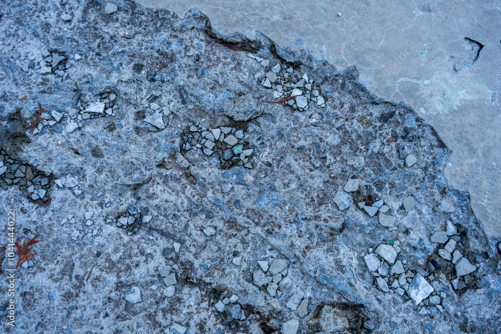 Naklejka premium Cracked concrete, texture and background of concrete 