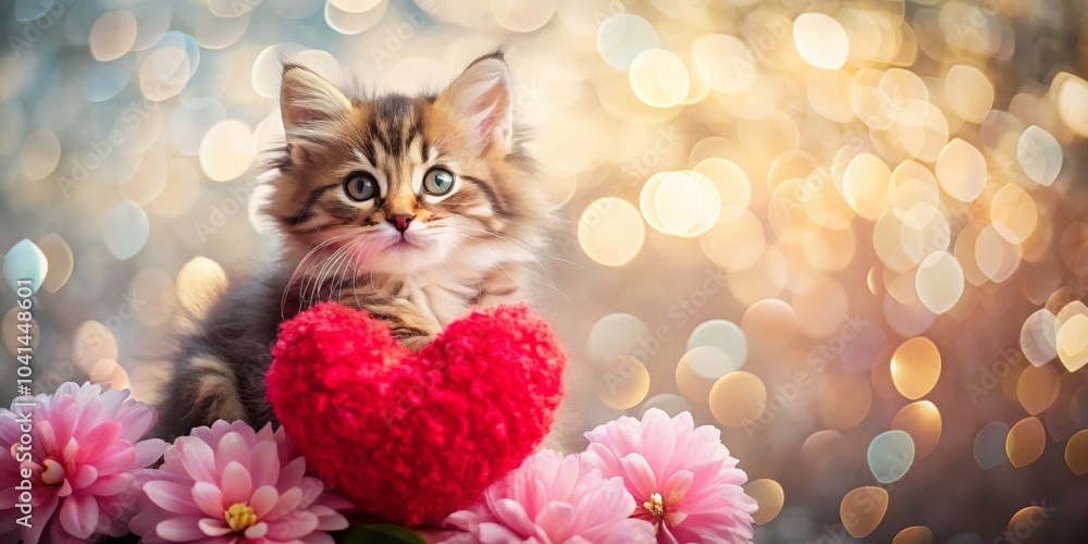 Adorable Kitten with Red Heart for Valentine's Day Gift - Cute Cat, Love, Heartfelt, Pet Photography, Feline Affection, Valentine’s Day Decor, Playful Kittens, Romantic Gifts, Animal Love Adorable Kitten with Red Heart for Valentine's Day Gift - Cute Cat, Love, Heartfelt, Pet Photography, Feline Affection, Valentine’s Day Decor, Playful Kittens, Romantic Gifts, Animal Love