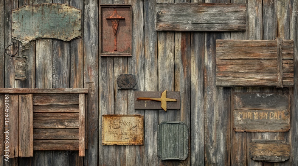 Rustic Wooden Planks with Cartoon Style Textures