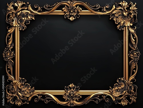 Elegant Gilded Frame with Intricate Carvings on Royal Purple: Perfect for Elevating Your Sports Room or Artistic Space as a Stunning Poster Showcase