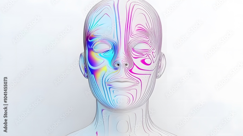 Abstract human head, 3d render, artificial intelligence concept Abstract human head, 3d render, artificial intelligence concept