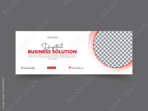 Social media cover banner modern webinar for digital marketing agency, business cover template geometric shape for abstract elements post background space for web banner