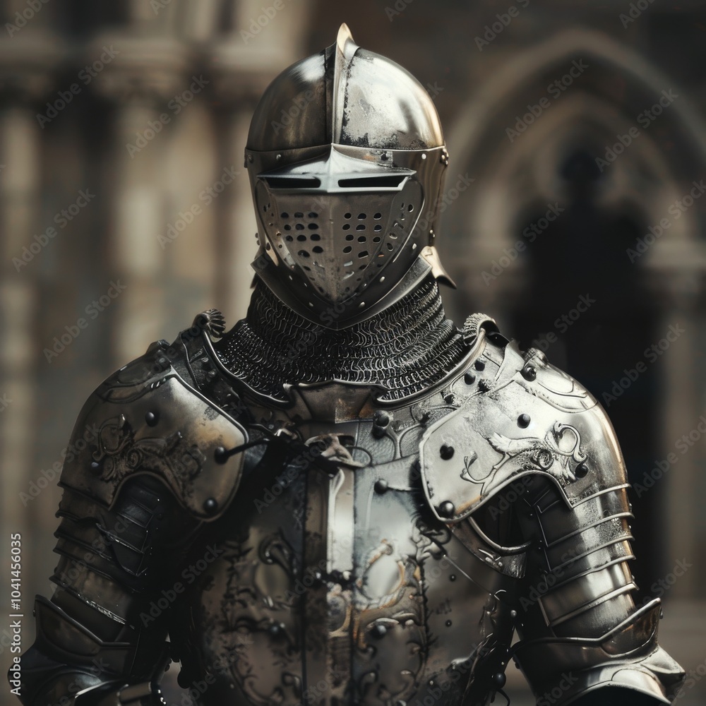 A knight in shining armor standing valiantly, embodying bravery and honor A knight in shining armor standing valiantly, embodying bravery and honor