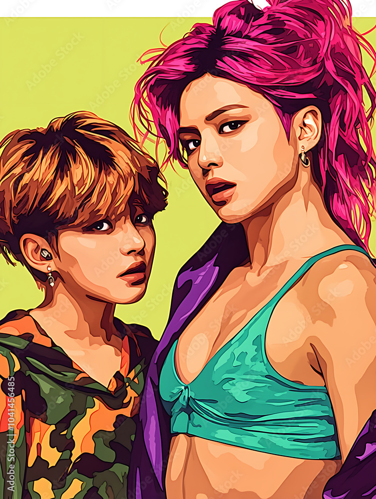 Naklejka premium K-pop idol illustration
