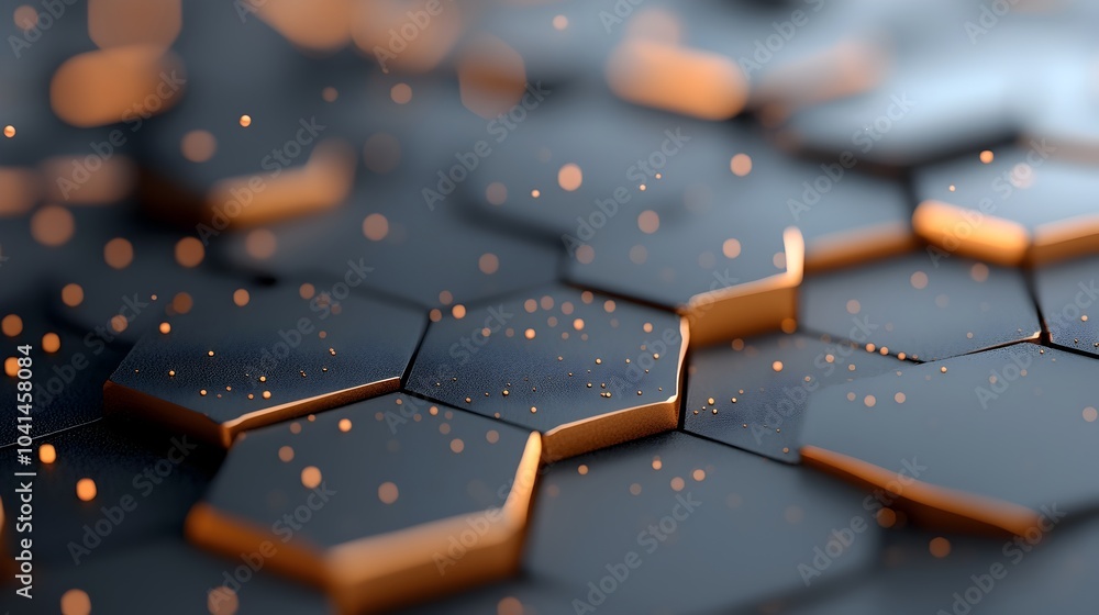 Fototapeta premium Ultra modern 3D abstract texture with irregular polygons and metallic hues showcasing a sleek high tech and sophisticated digital design
