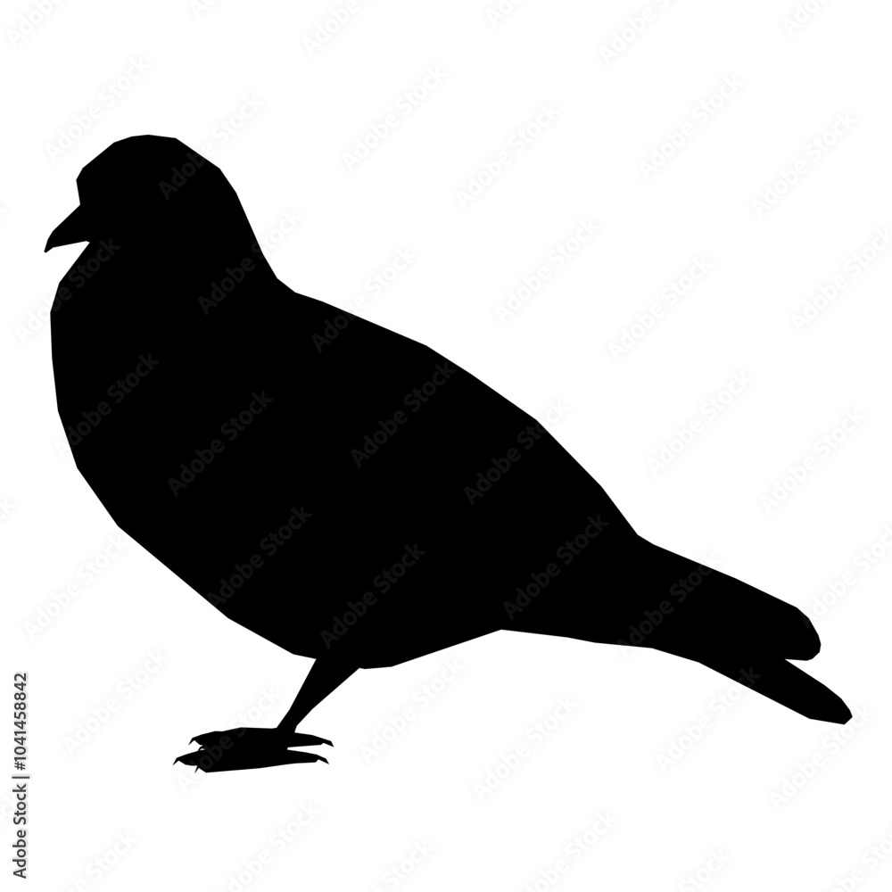 Obraz premium Silhouette of a sitting dove isolated on a white background. Vector illustration.