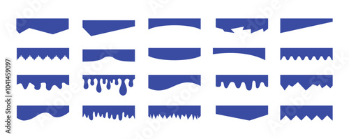 Separators shapes for website presentation set. Curve Lines, Wave, Drops and triangular dividers for Top or Bottom Page. Frame of header
