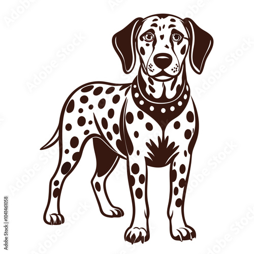 Dalmatian Dog vector silhouette Illustration Isolated white background.