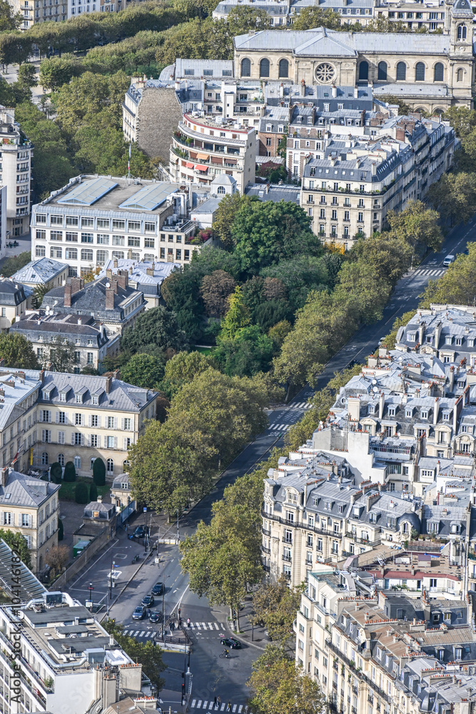 Fototapeta premium Panorama Paris France Vue de la Tour Montparnasse 7 eme arrondissement immobilier Avenue de Saxe