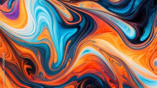 Immersive Abstract Fluid Art Featuring a Beautifully Chaotic Mix of Swirling Colors, Blending Fiery Reds, Cool Blues, and Bright Oranges into a Stunn (56)