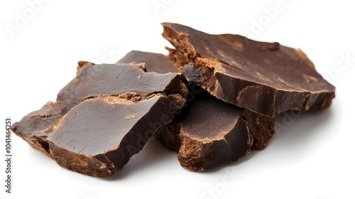 Raw cocoa chunks: natural, rich, organic chocolate in rustic form photo