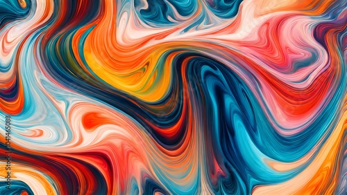 Wallpaper Mural Immersive Abstract Fluid Art Featuring a Beautifully Chaotic Mix of Swirling Colors, Blending Fiery Reds, Cool Blues, and Bright Oranges into a Stunn (70) Torontodigital.ca