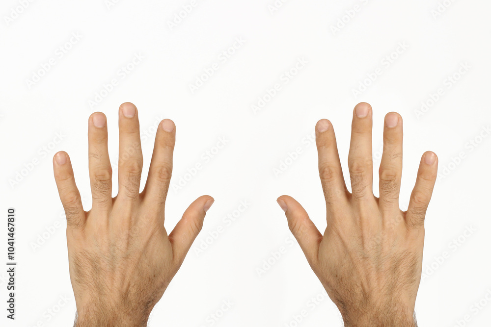 Hand of Turkish man over white isolated background, counting number 10, showing ten fingers, Space for text.
Hand of Turkish man over white isolated background, counting number 10, showing ten fingers, Space for text.