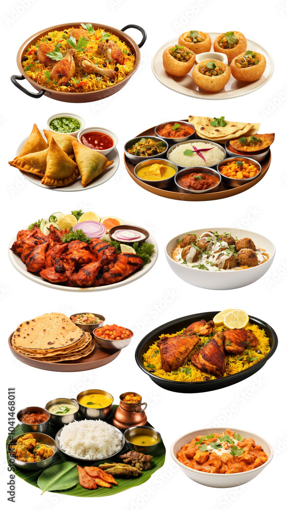PNG Indian cuisine food element set, transparent background PNG Indian cuisine food element set, transparent background