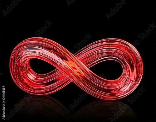 glass infinity symbol sign isolated background eternal eternity endless hand made blown art original 