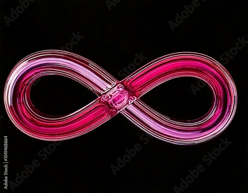 glass infinity symbol sign isolated background eternal eternity endless hand made blown art original 