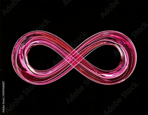 glass infinity symbol sign isolated background eternal eternity endless hand made blown art original 