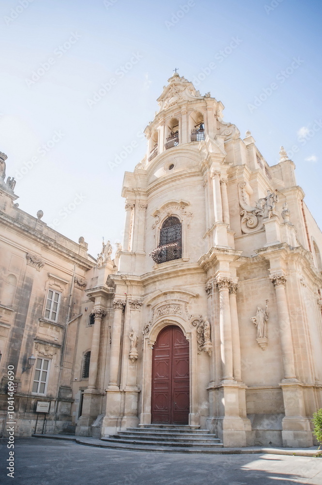the facade of cathedral of Ragusa Ibla in Sicily the facade of cathedral of Ragusa Ibla in Sicily