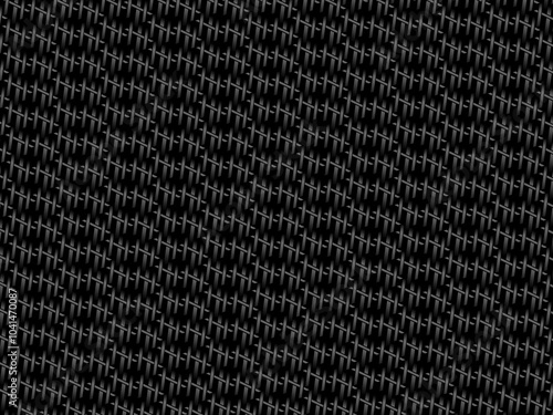 Black metal texture steel background. Luxurious steel ornament. Perforated metal sheet.