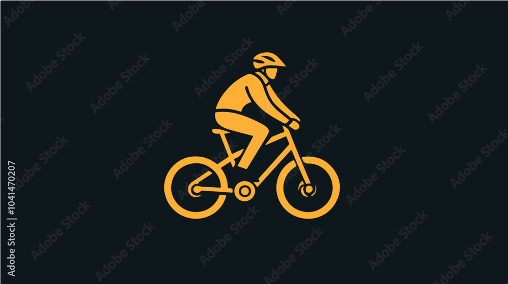 Flat illustration of a guy on a bicycle. Bike ride. Cycling. Flat illustration of a guy on a bicycle. Bike ride. Cycling.