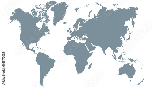 World map. Grey modern vector map. Silhouette map