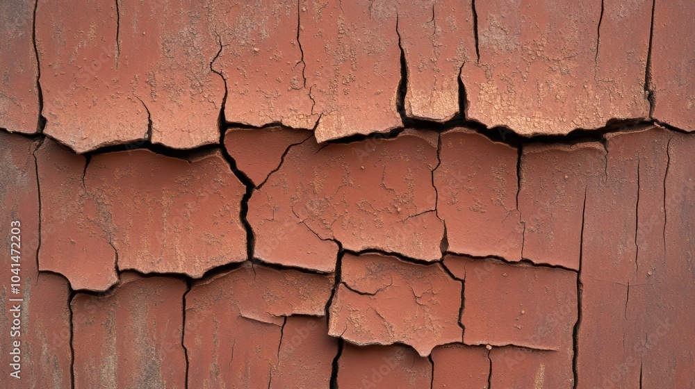 Cracked Brown Wood Texture, Close-up of weathered brown wood with deep cracks and rough grain, showcasing its rustic and aged character Cracked Brown Wood Texture, Close-up of weathered brown wood with deep cracks and rough grain, showcasing its rustic and aged character