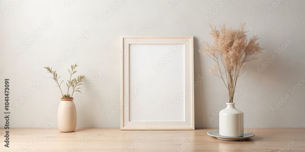 Serene Frame Mockup for Art Display and Interior Design - Subtle Elegance in Home Decor, Perfect for Showcasing Artwork, Photography, or Prints in a Modern Aesthetic Setting Serene Frame Mockup for Art Display and Interior Design - Subtle Elegance in Home Decor, Perfect for Showcasing Artwork, Photography, or Prints in a Modern Aesthetic Setting