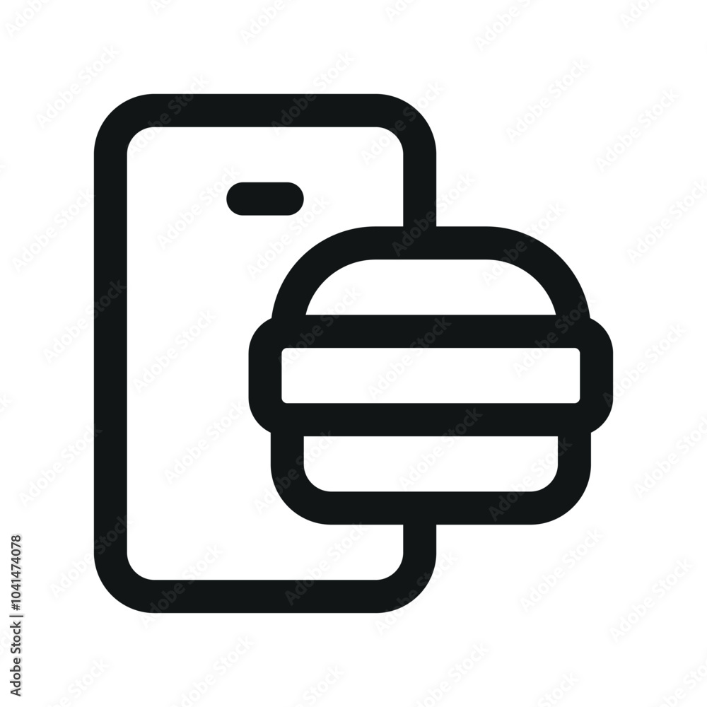 Food delivery mobile app UI icon, food app minimal line vector symbol Food delivery mobile app UI icon, food app minimal line vector symbol