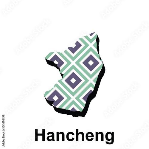 Map City of Hancheng modern pattern geometric, High detailed vector illustration Design Template, suitable for your company photo