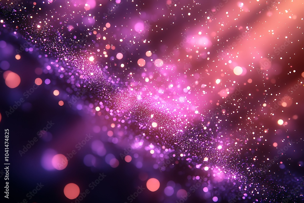 Purple and Pink Bokeh Lights: Abstract Background with Glitter and Sparkle Purple and Pink Bokeh Lights: Abstract Background with Glitter and Sparkle