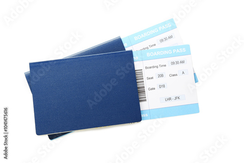 Obraz na płótnie Passports with boarding passes on white background w salonie