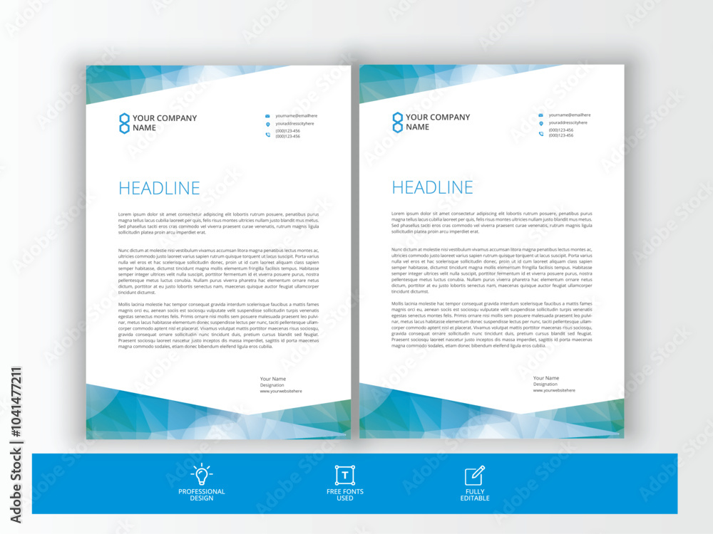 Fototapeta premium Modern Letterhead template for business.