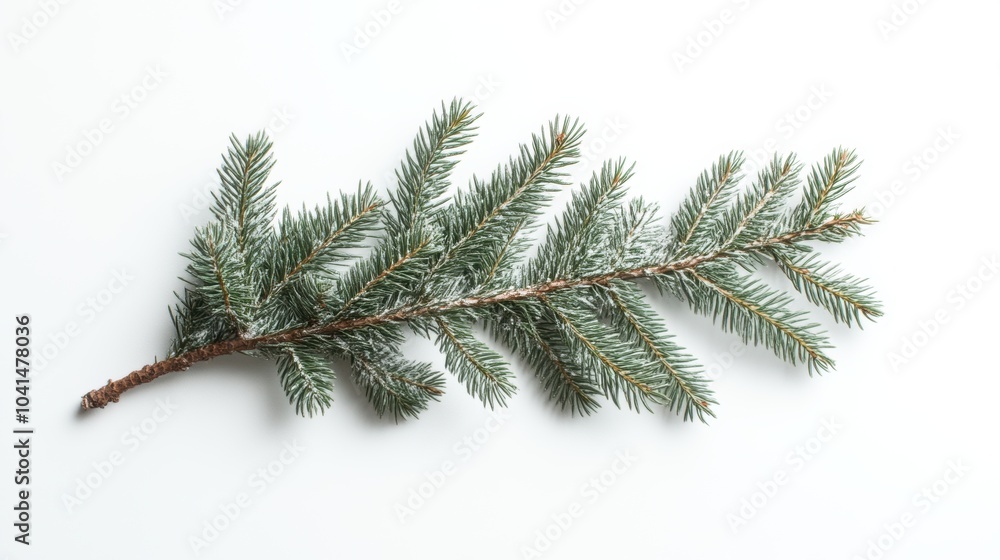 Isolated christmas fir branch on white background for festive design Isolated christmas fir branch on white background for festive design