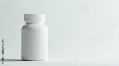 White pill bottle isolated against a white backdrop