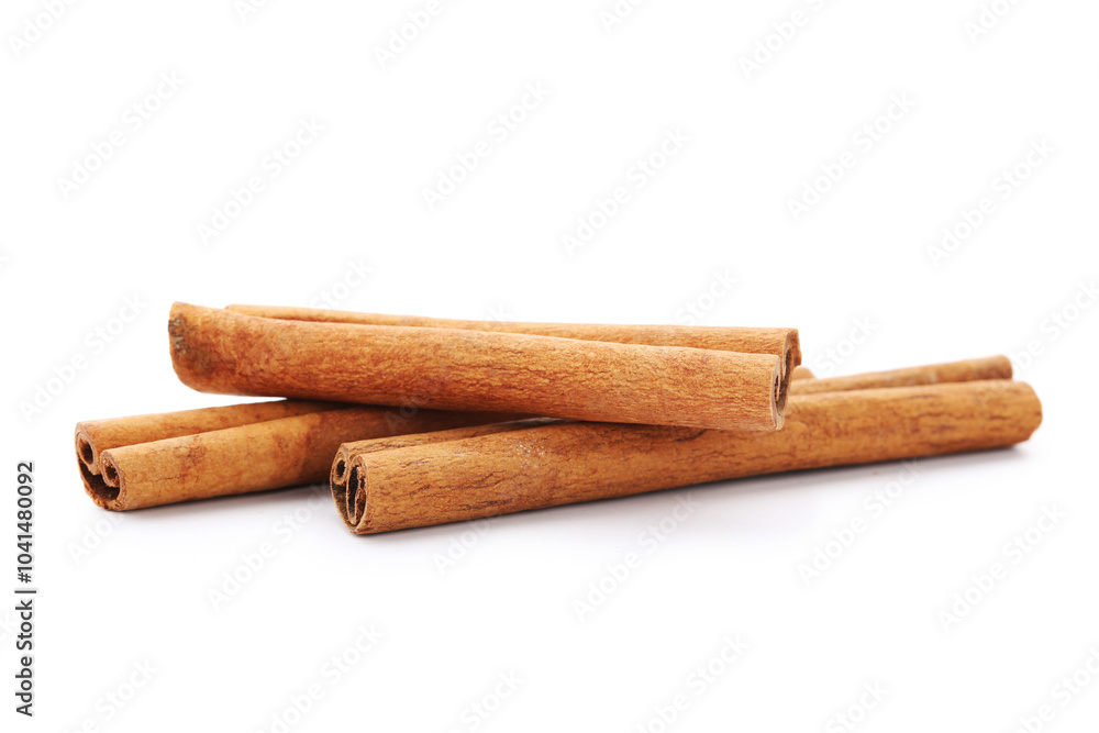 Cinnamon sticks isolated on white background Cinnamon sticks isolated on white background