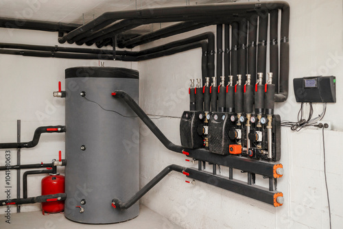 Photography Heat Buffer Tank with Pipes for Heating System