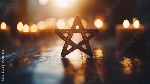 A tranquil prayer scene at a historic site showcasing the spiritual practices of the Jewish faith with a soft focus and bokeh effects photo