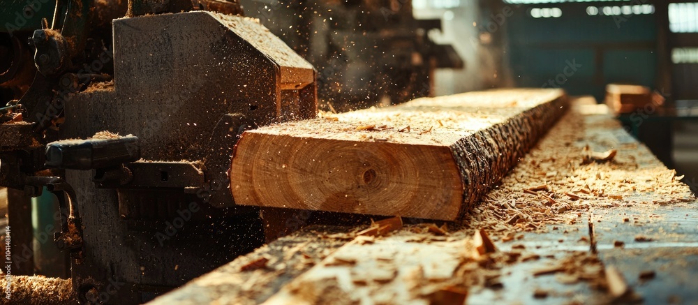Sawing Logs Into Boards Timber Products Warehouse On A Specialized Site Sawing Logs Into Boards Timber Products Warehouse On A Specialized Site