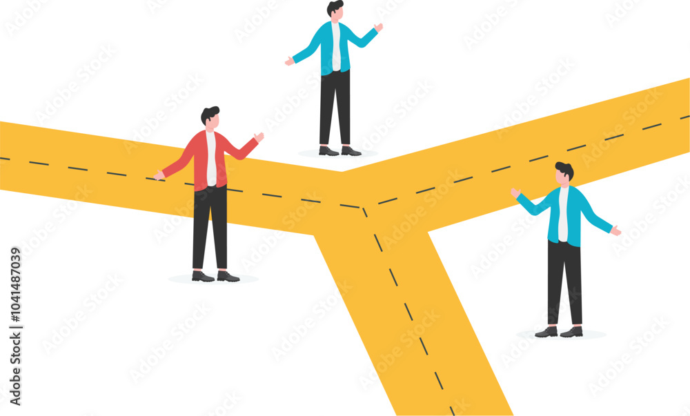 Fototapeta premium decision and choice of direction, next steps for career and business development