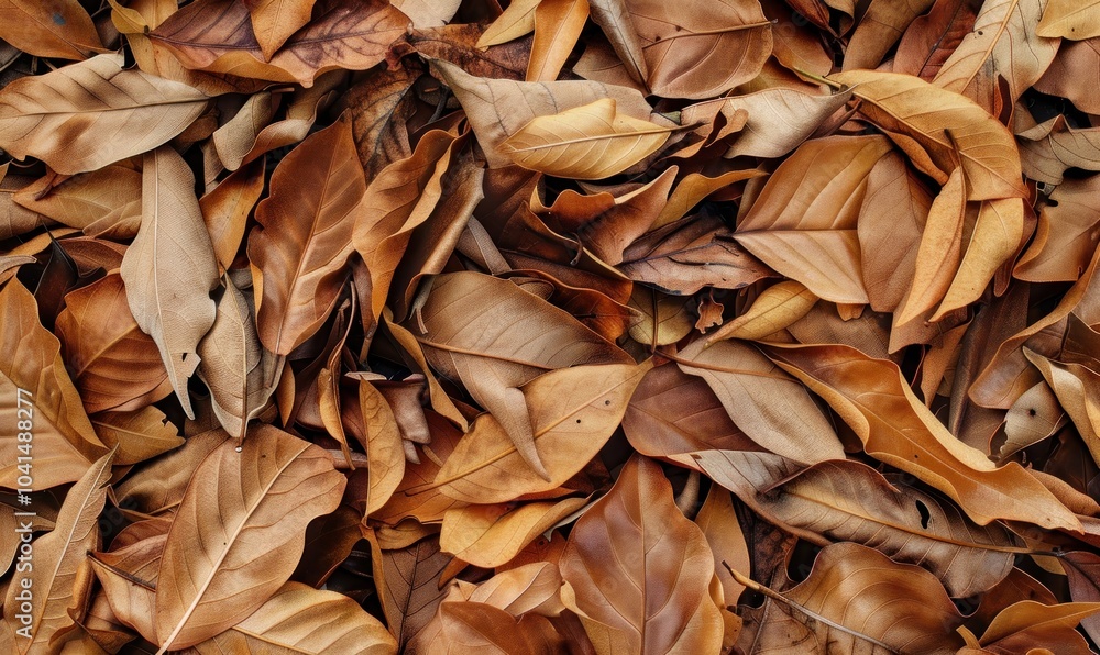 Dry brown leaves in a pile. Autumn and seasonal nature concept. Dry brown leaves in a pile. Autumn and seasonal nature concept.