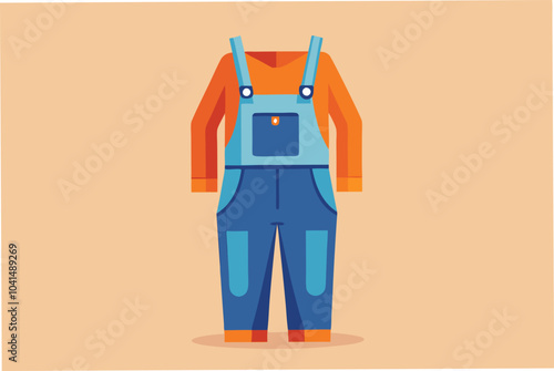 Overalls vector art illustration photo