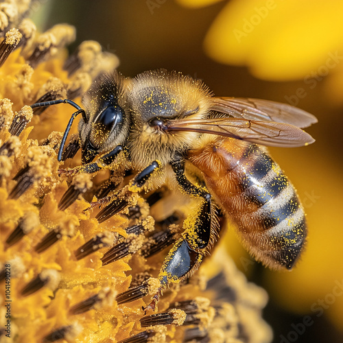 Wallpaper Mural Beautiful Bee on a Flower Torontodigital.ca