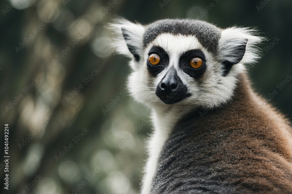 Obraz premium close-up portrait of a ring-tailed lemur